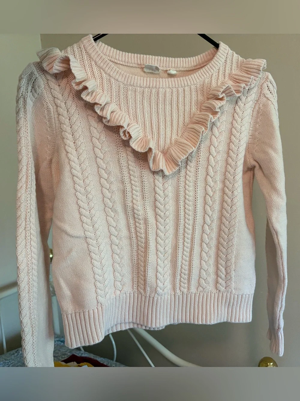 GAP Kids Pink Ruffle knit sweater